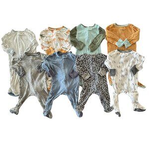 Cloud Island Long Sleeve Sleep N' Play With Mittens Baby Boys' 8pk Cotton 6-9M